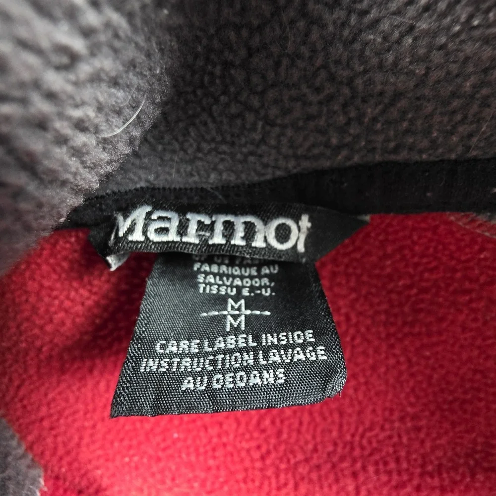 Marmot Mens M Red Full Zip‎ Fleece Jacket Lightweight Outdoor Layering Polartec
